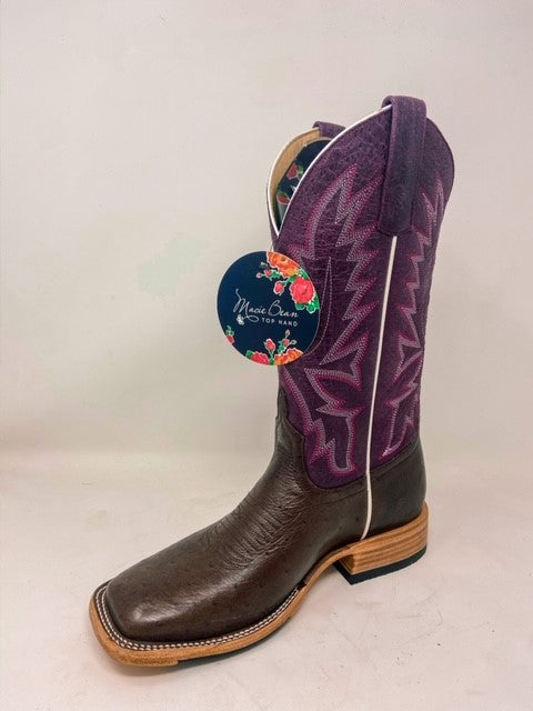Macie Bean Women's Kango Tobacco Smooth Ostrich Western Boot