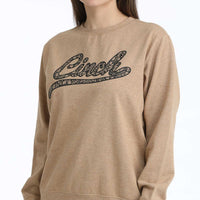 Cinch Women's Logo Fleece Sweatshirt in Brown