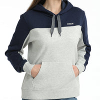 Cinch Women's Color Block Logo Hoodie in Navy and Grey