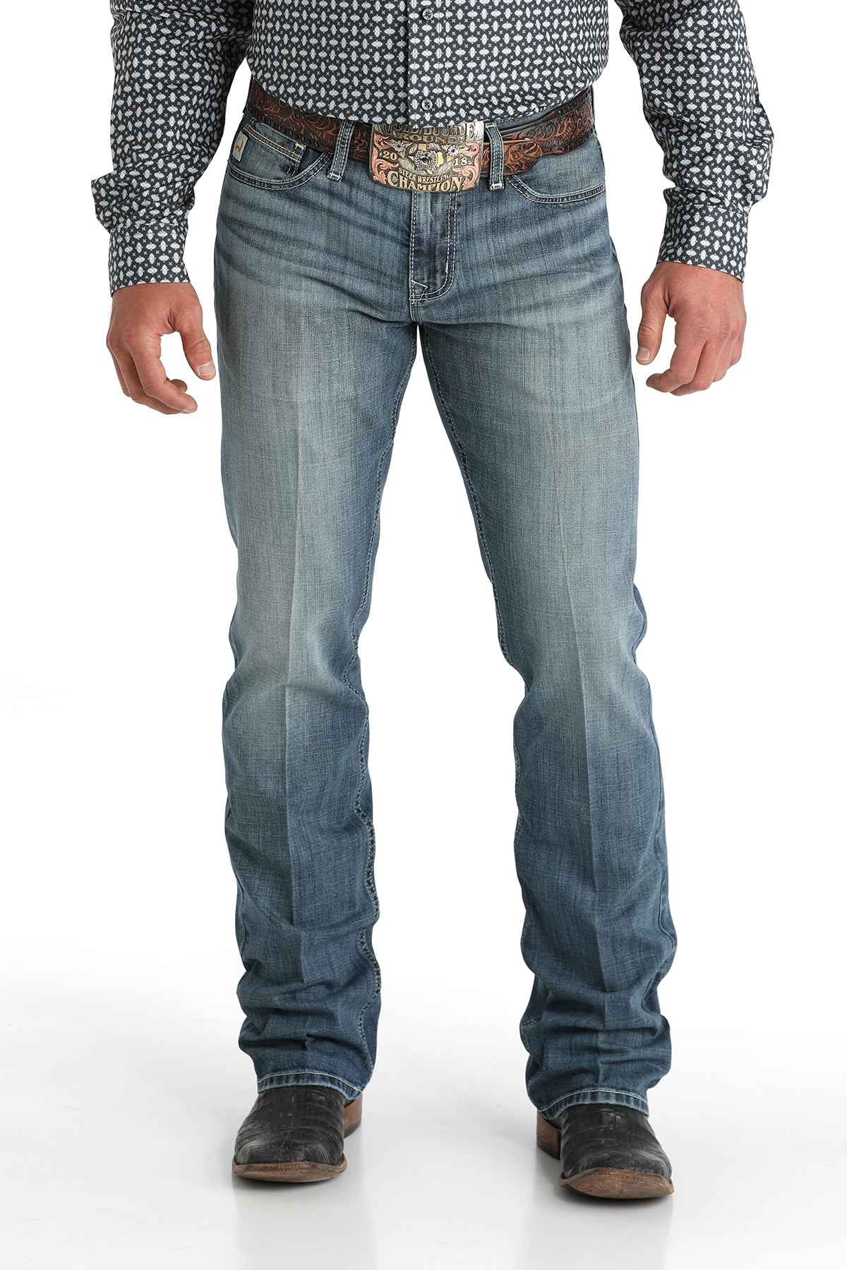 Cinch Men's Ian Slim Fit Jean in Medium Stonewash