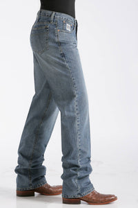 Cinch Men's White Label Relaxed Straight Jean in Medium Stonewash