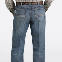 Cinch Men's White Label Relaxed Straight Jean in Medium Stonewash
