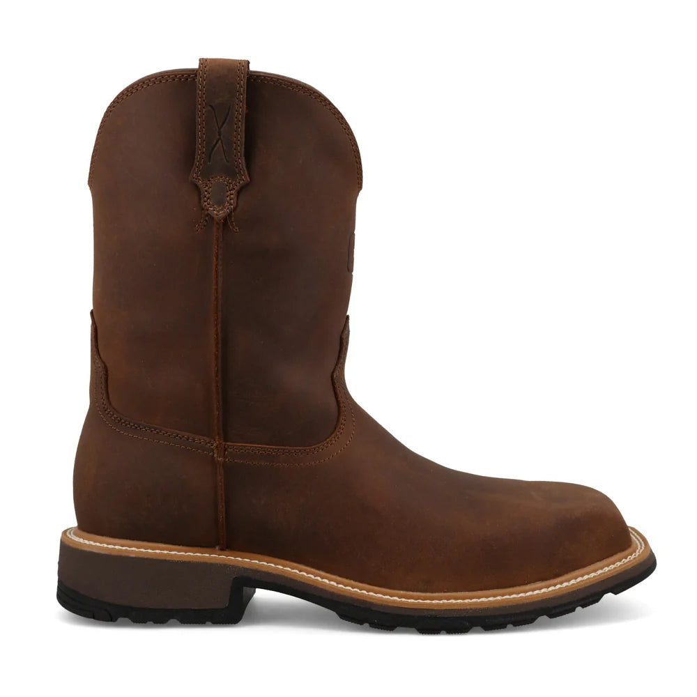 Twisted X Men's 10" Nano Toe Cowboy Work Boot in Dark Brown