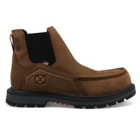 Twisted X Men's 6" Safety Toe Chelsea Boot in Brown & Black