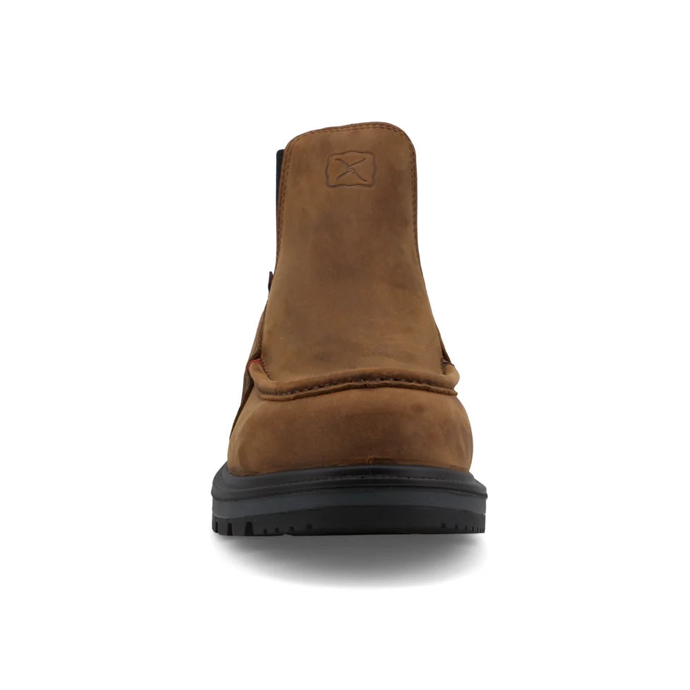 Twisted X Men's 6" Safety Toe Chelsea Boot in Brown & Black