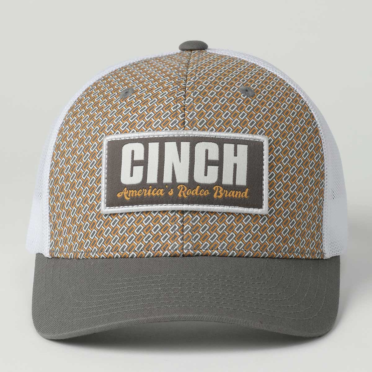 Cinch Women's Patch Logo Trucker Cap in Gray & White