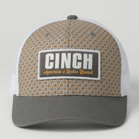 Cinch Women's Patch Logo Trucker Cap in Gray & White