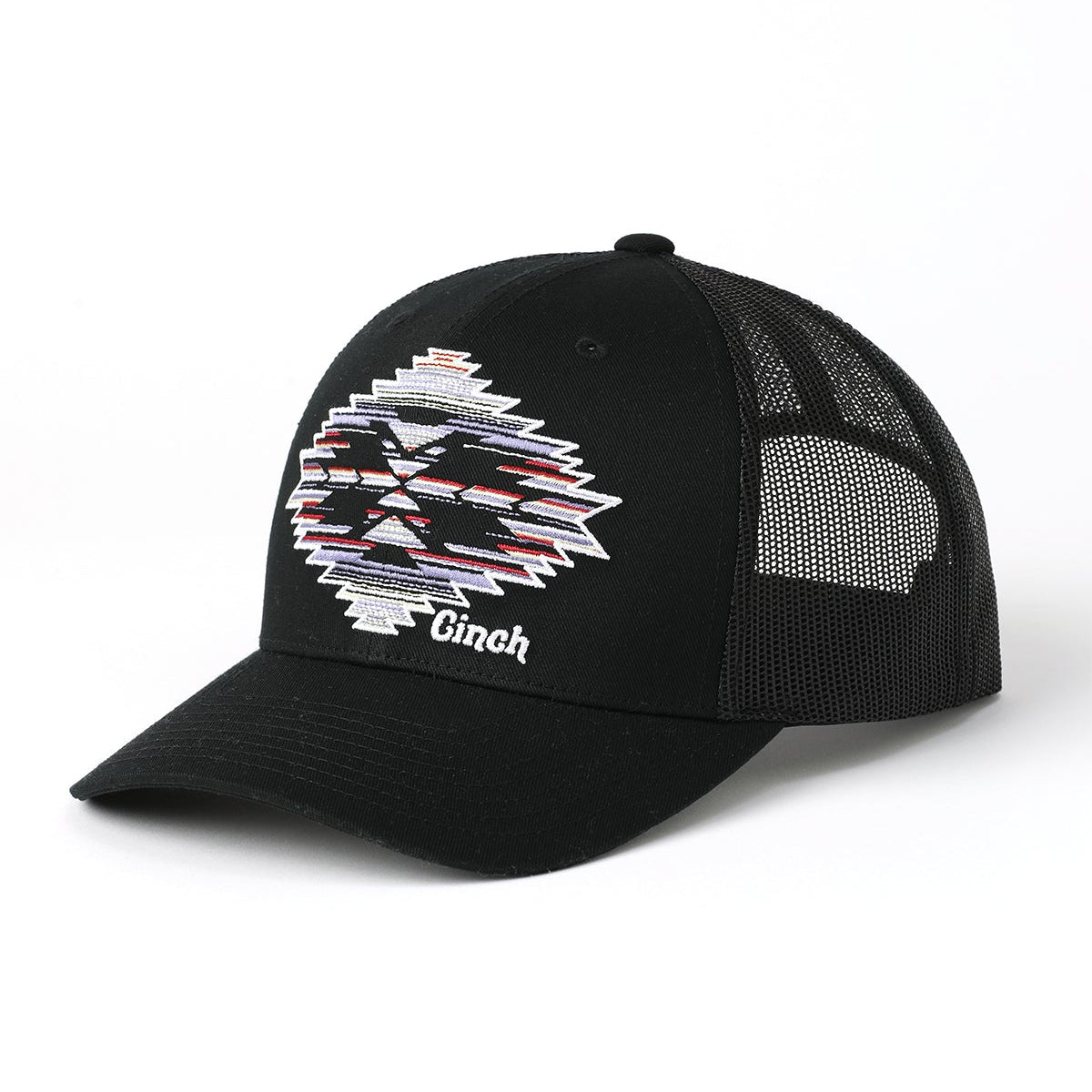 Cinch Women's Aztec Print Trucker Cap in Black