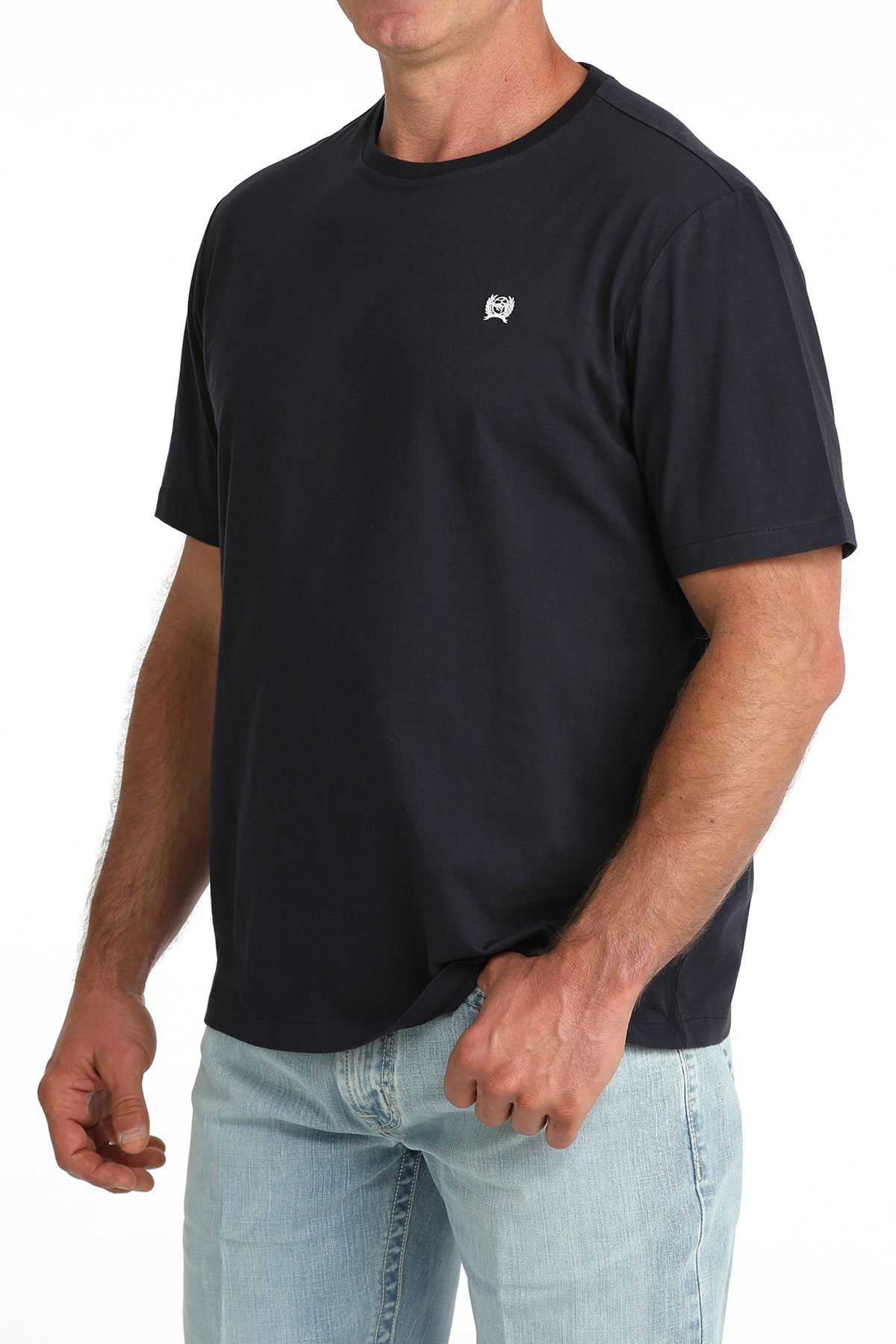 Cinch Men's Solid Logo Tee in Navy