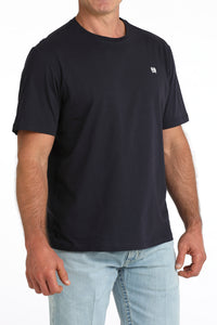 Cinch Men's Solid Logo Tee in Navy