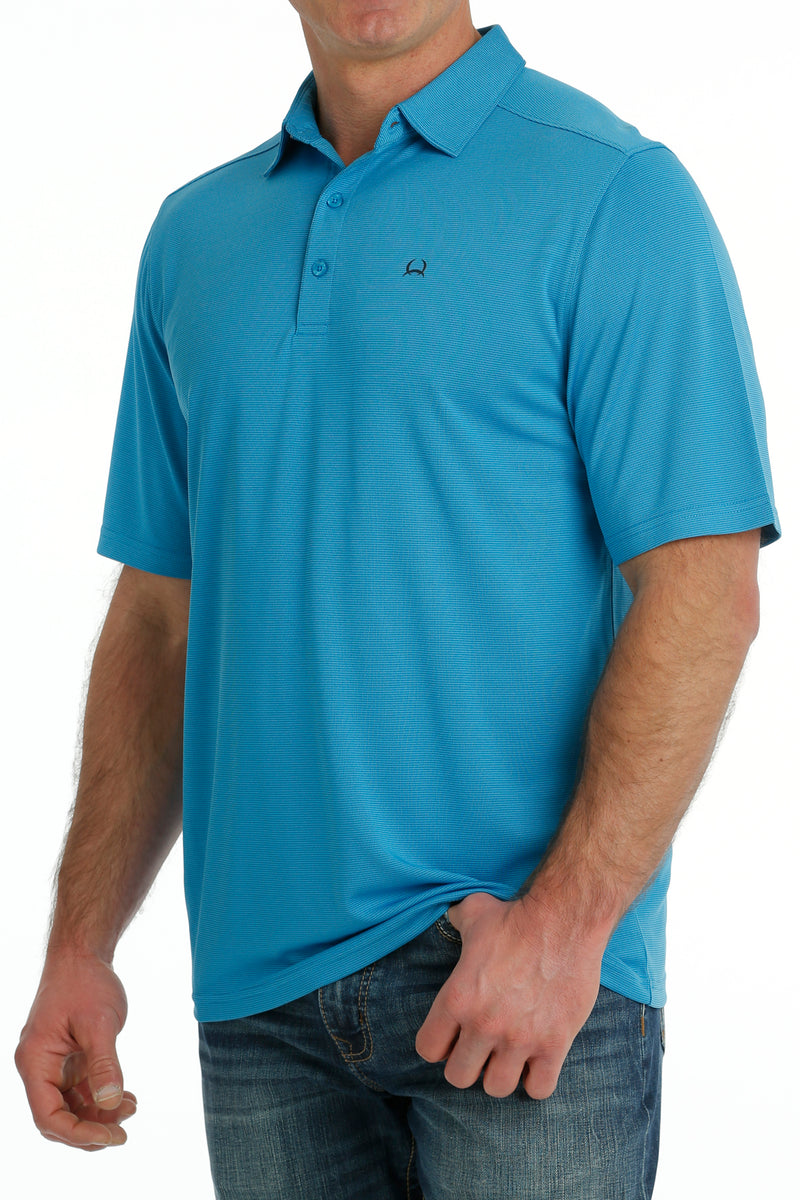 Cinch Men's Arena Flex Short Sleeve Polo in Blue