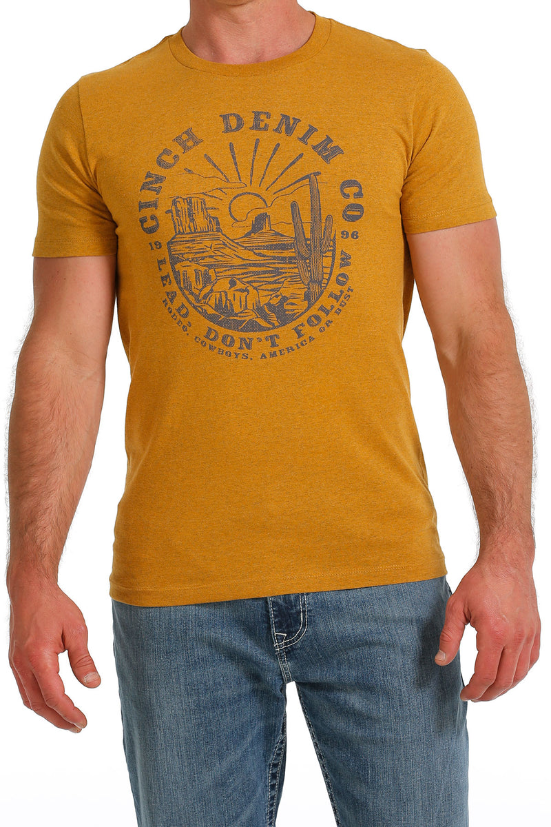 Cinch Men's Gold Graphic Logo T- Shirt