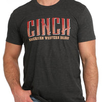 Cinch Men's "American Western Brand" Logo T-Shirt in Charcoal