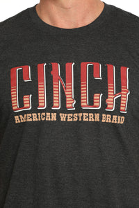 Cinch Men's "American Western Brand" Logo T-Shirt in Charcoal