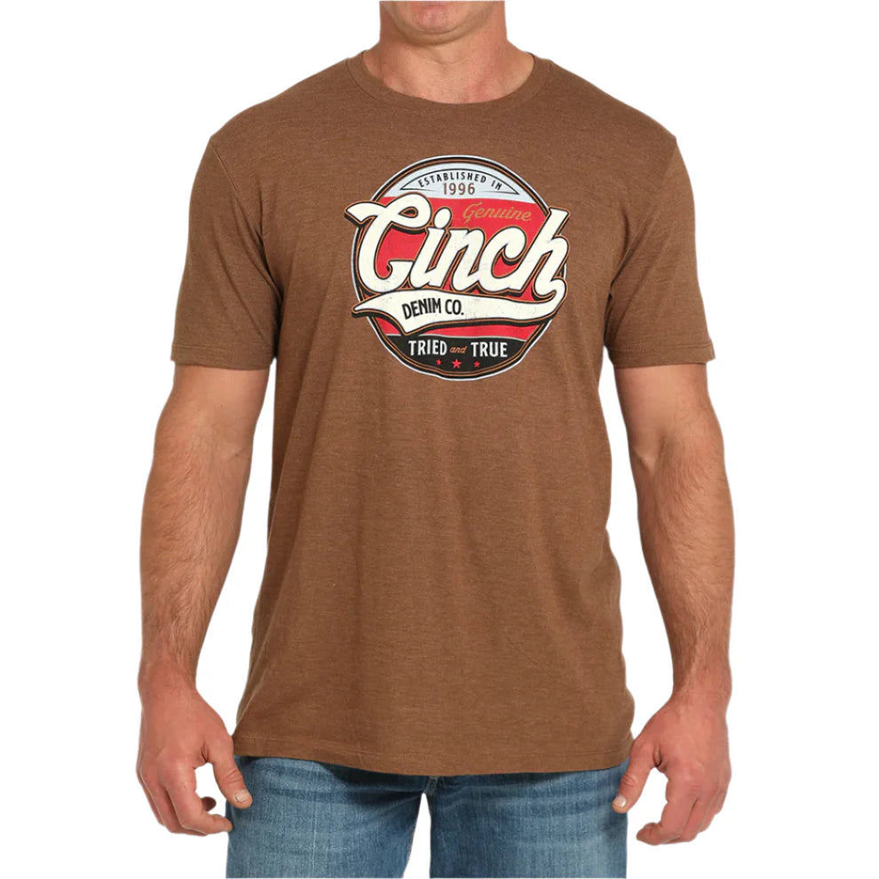 Cinch Men's Denim Co Tried and True Graphic Logo T-Shirt in Brown