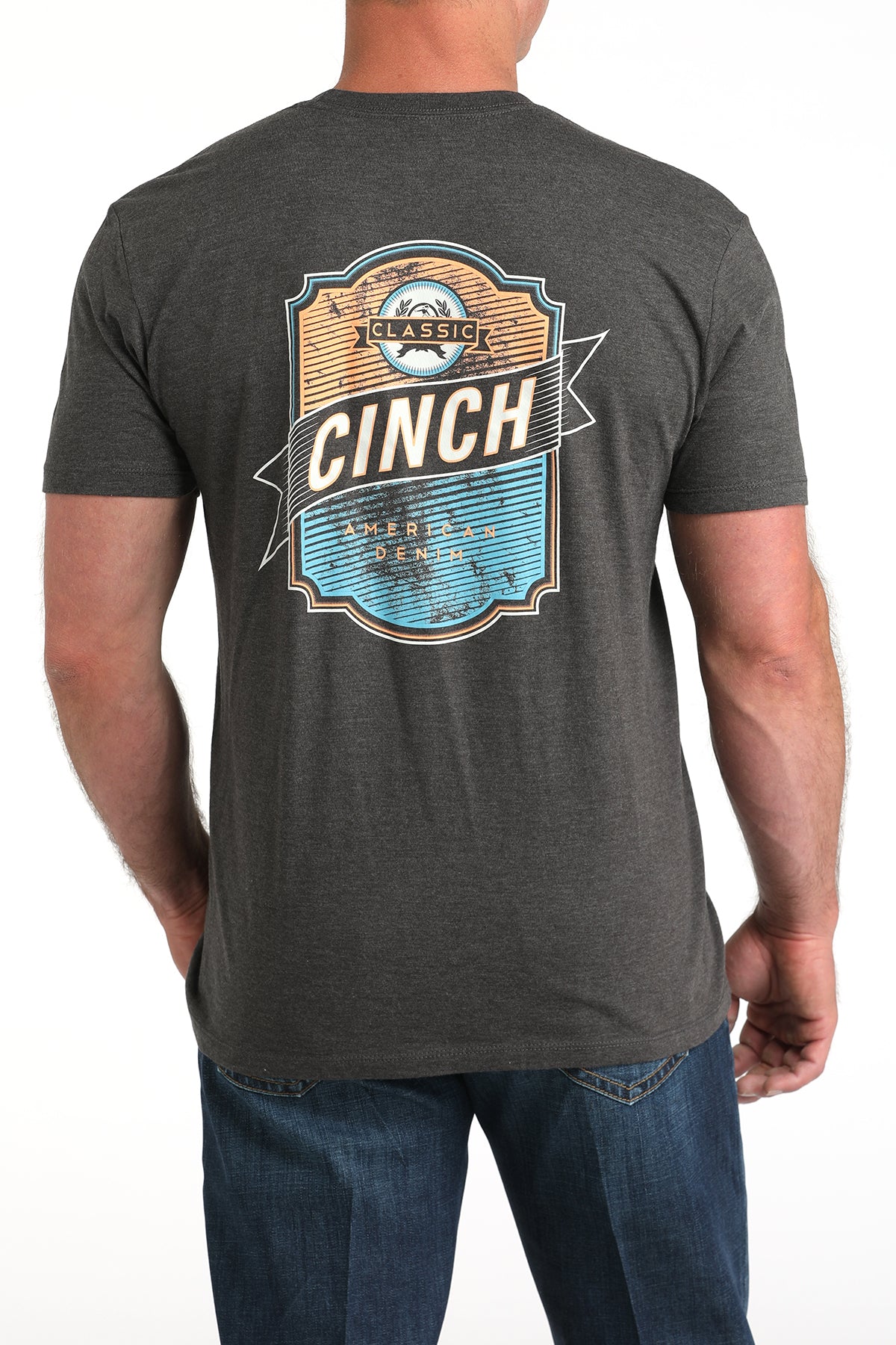 Cinch Men's Cinch American Denim Classic Graphic Tee in Grey