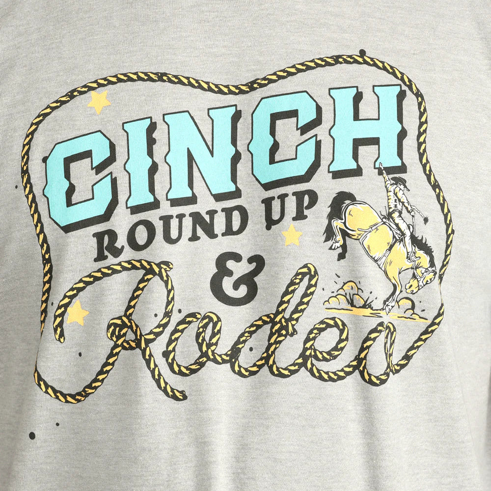 Cinch Men's "Cinch Round Up" Graphic T-Shirt in Gray
