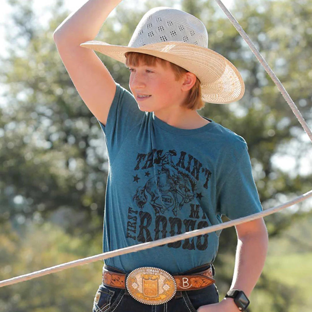 Cinch Boy's Wordy Graphic Tee in Blue