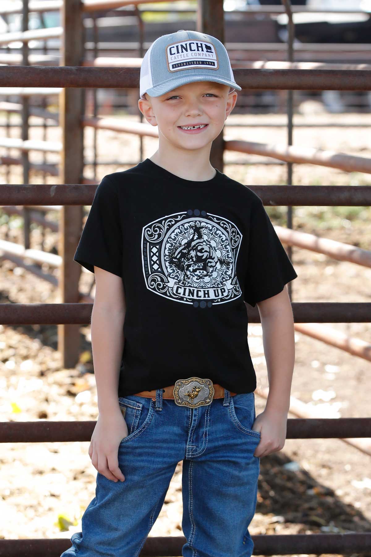 Cinch Youth Boy's Graphic Tee in Black