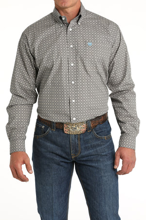 Cinch Men's Classic Fit Medallion Western Button Down Shirt in Blue