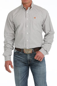 Cinch Men's L/S Classic Fit Plaid Western Button Down Shirt in White