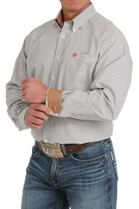 Cinch Men's L/S Classic Fit Plaid Western Button Down Shirt in White