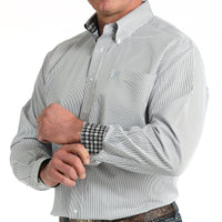 Cinch Men's Tencel™ L/S Striped Button-Down Western Shirt In White