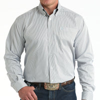 Cinch Men's Tencel™ L/S Striped Button-Down Western Shirt In White