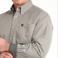 Cinch Men's Tencel™ L/S Striped Button-Down Western Shirt In Brown