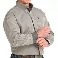 Cinch Men's Tencel™ L/S Striped Button-Down Western Shirt In Brown