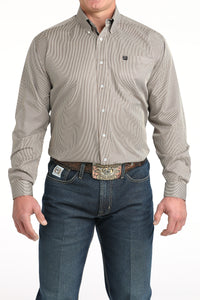 Cinch Men's Tencel™ L/S Striped Button-Down Western Shirt In Brown