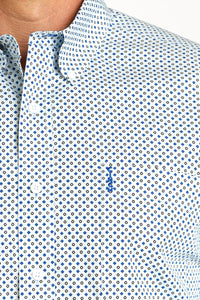 Cinch Men's L/S Modern Fit Blue & Light Blue Medallion Western Button Down Shirt