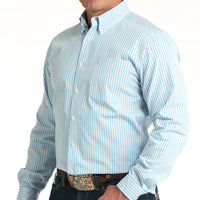 Cinch Men's L/S Modern Fit Stripe Western Button Down Shirt in White