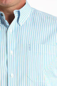 Cinch Men's L/S Modern Fit Stripe Western Button Down Shirt in White