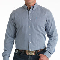 Cinch Men's L/S Modern Fit Medallion Print Western Button Down Shirt in Royal Blue