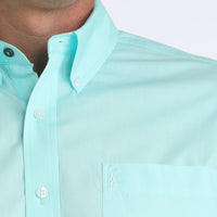 Cinch Men's L/S Modern Fit Solid Western Button Down Shirt in Aqua Blue