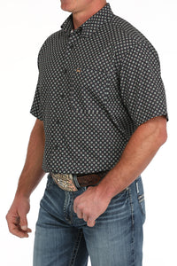 Cinch Men's S/S Arenaflex Geometric Western Button Down Shirt in Dark Navy