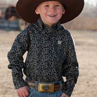 Cinch Baby & Toddler Boy's L/S Rope Lasso Button Down Shirt in Navy