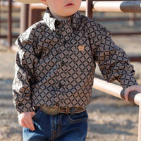 Cinch Baby & Toddler Boy's L/S Medallion Button Down Shirt in Black