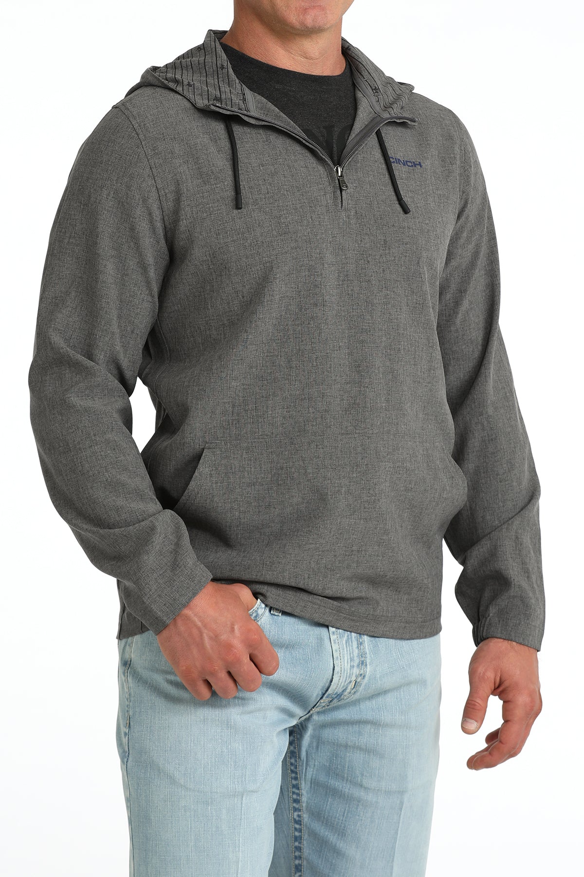 Cinch Men's Arenaflex 1/4 Zip Hoodie in Grey
