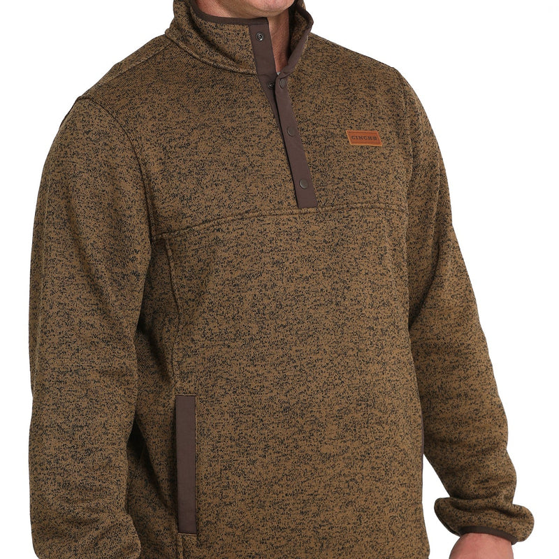 Cinch Men's Quarter Snap Pullover in Khaki