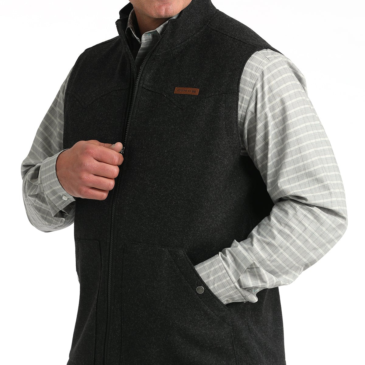 Cinch Men's Brushed Knit Bonded Vest in Black