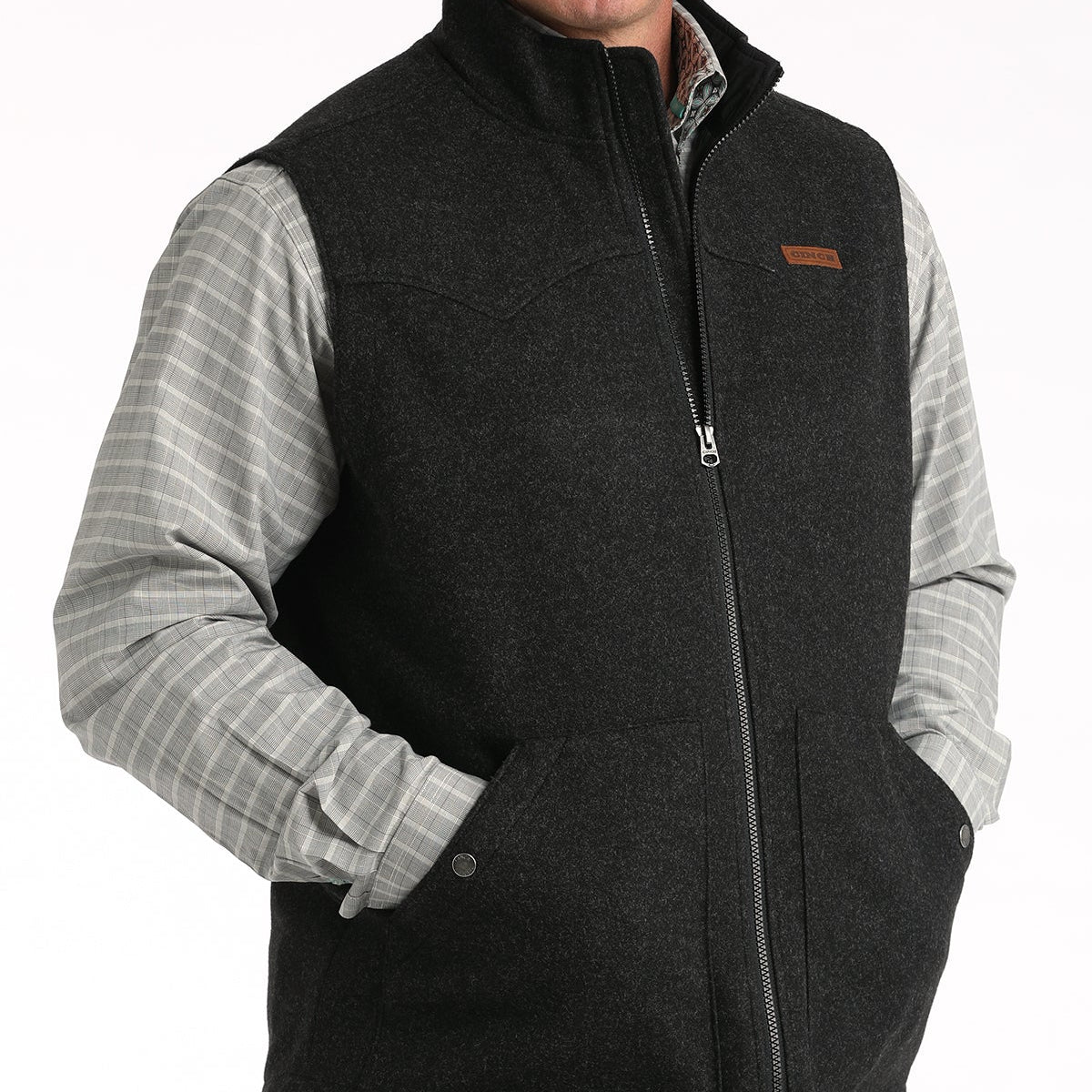 Cinch Men's Brushed Knit Bonded Vest in Black