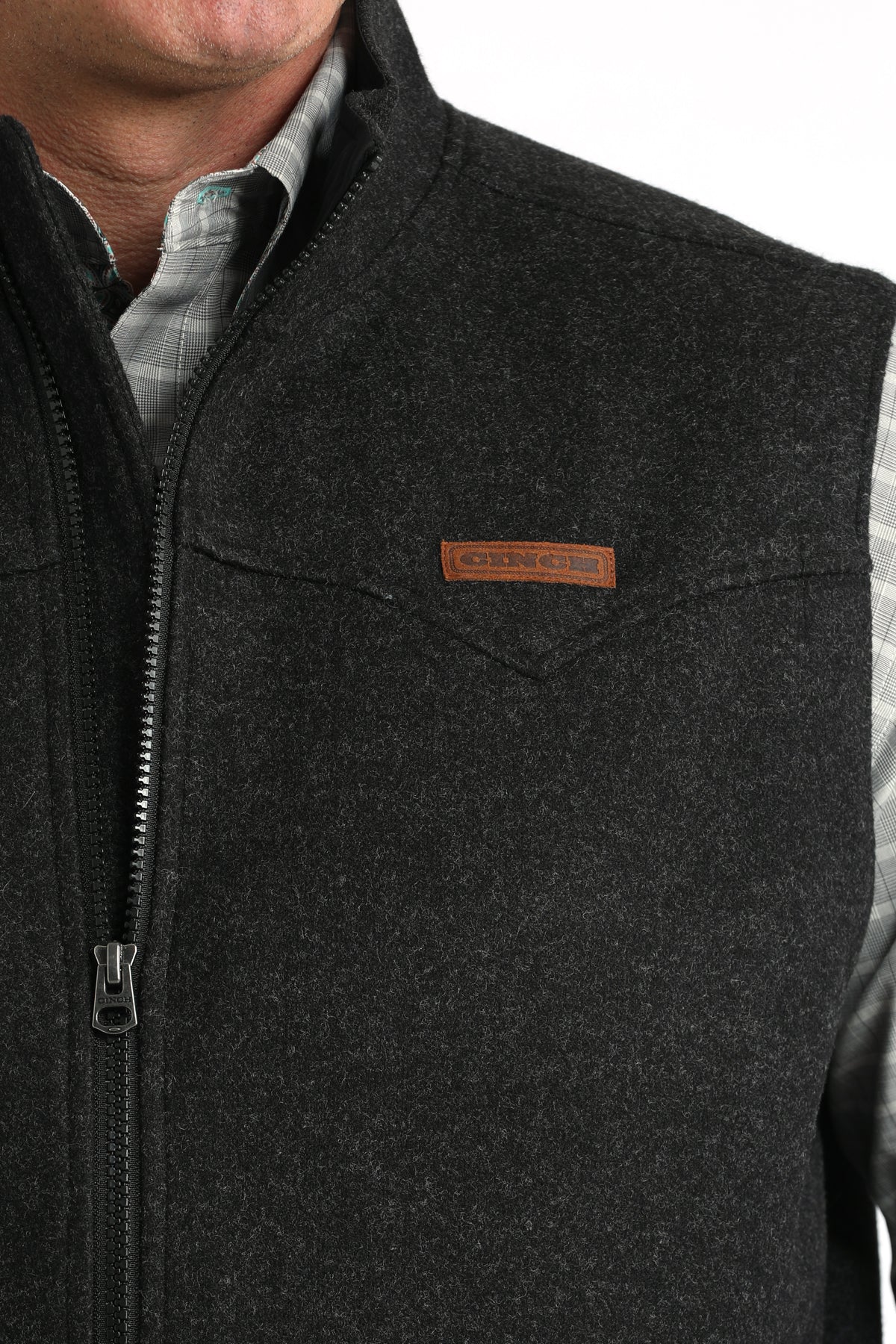 Cinch Men's Brushed Knit Bonded Vest in Black
