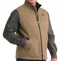 Cinch Men's Brushed Knit Bonded Vest in Khaki
