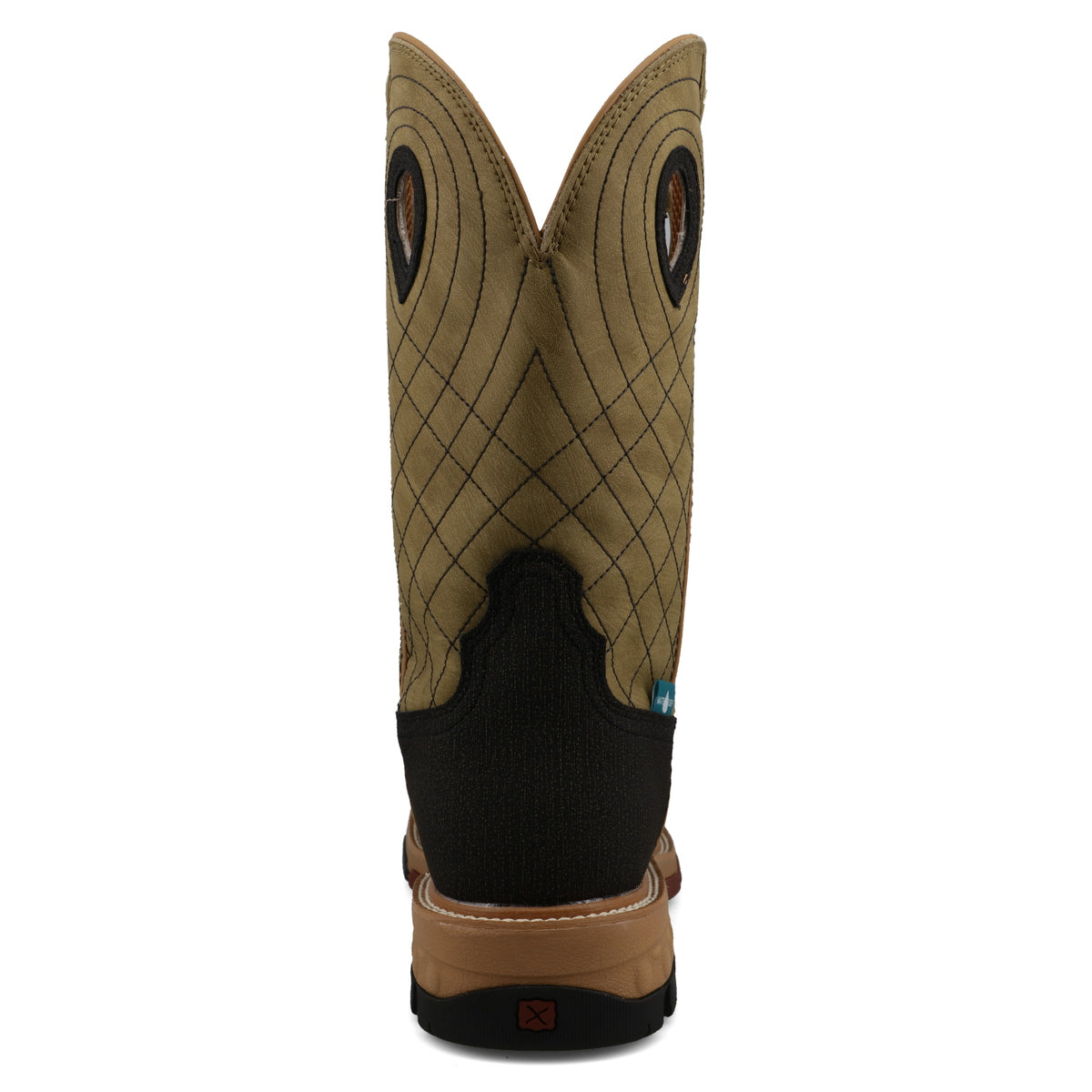 Twisted X Men's 12" Western Nano Toe Work Boot in Charcoal and Kiwi