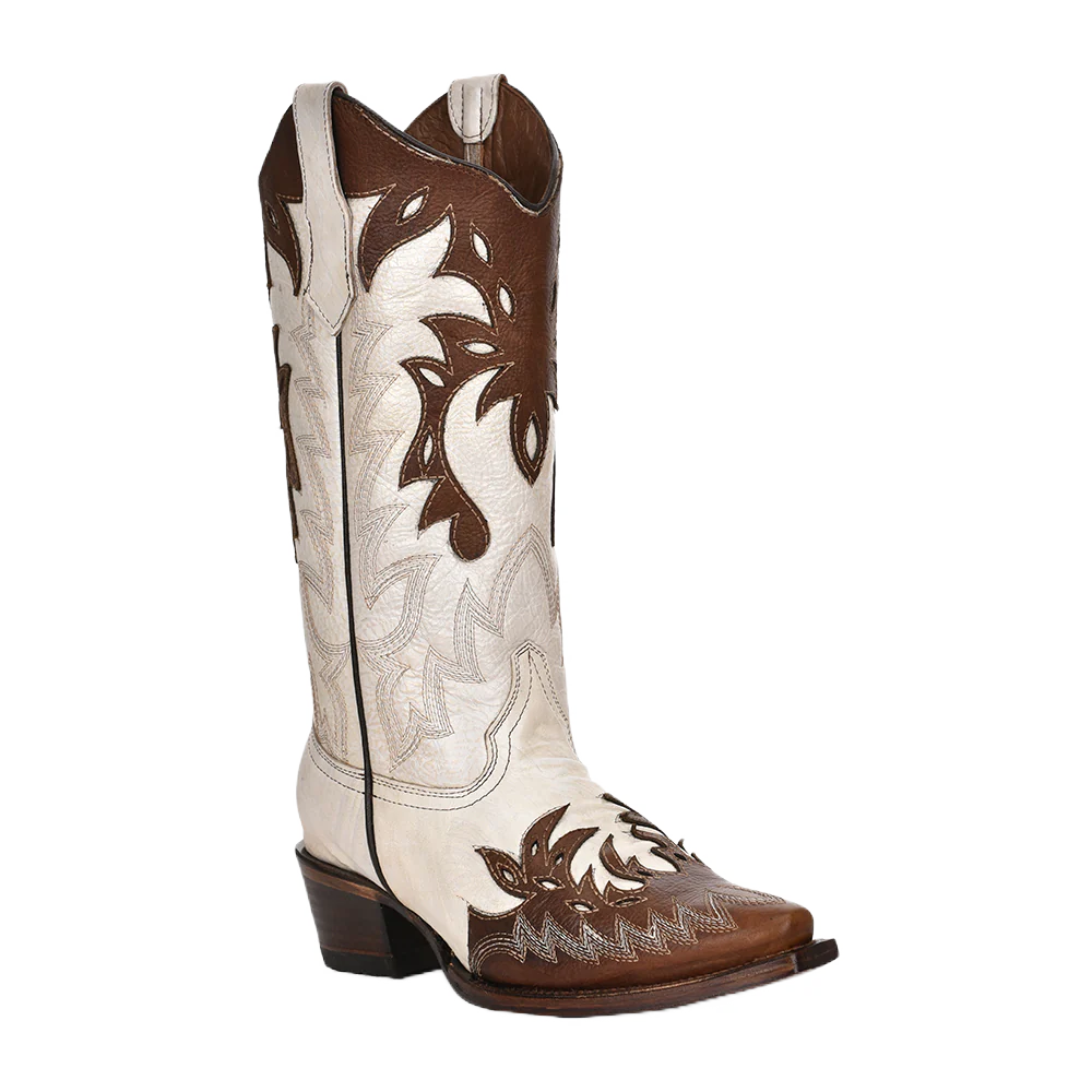 Circle G Women's Pearl Western Boot with Cognac Overlay