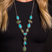 West & Co. Turquoise & Green Lariat Style Necklace