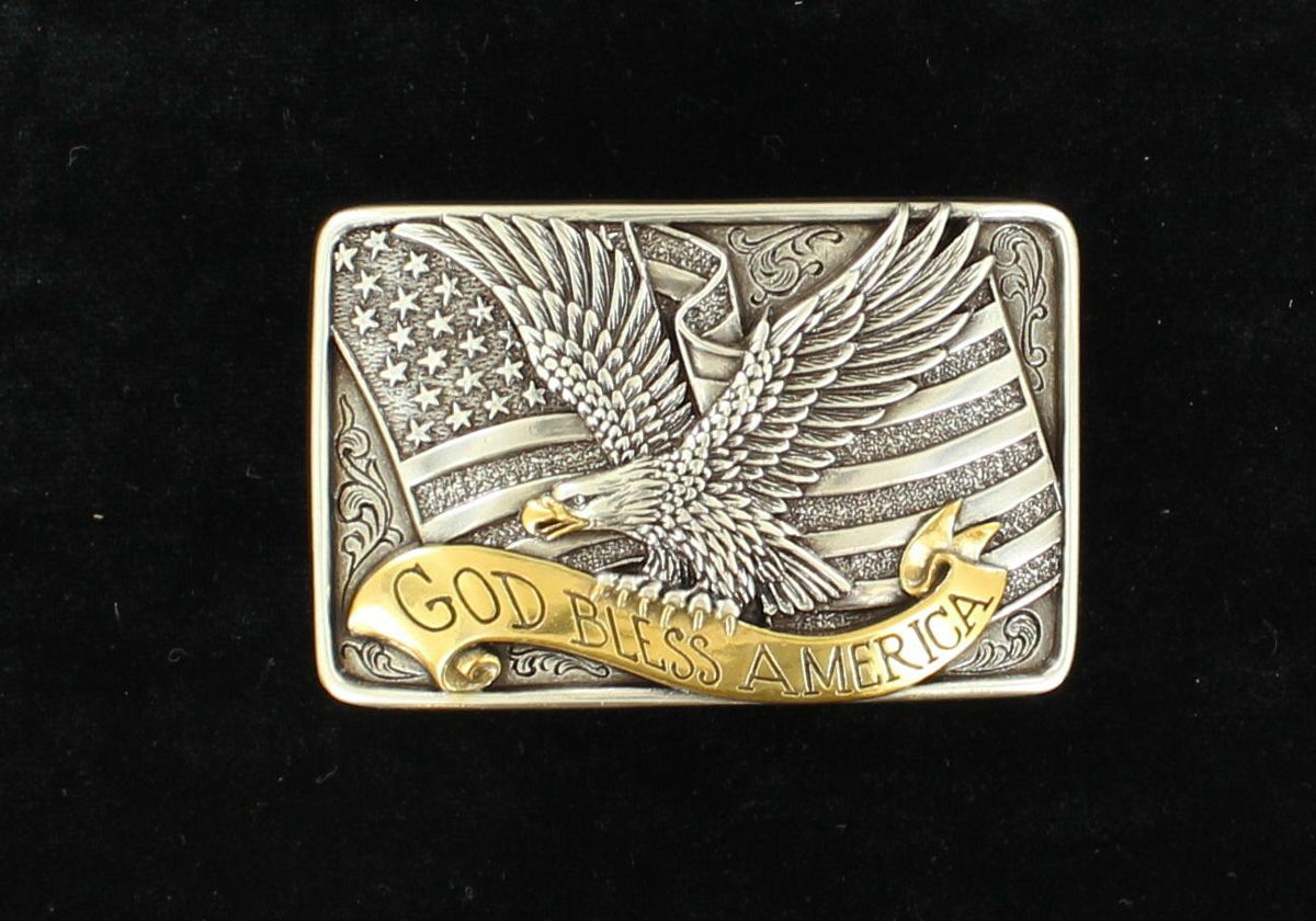 Nocona Men's Multi Color American Eagle Belt Buckle