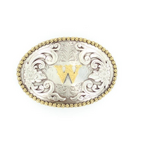 Nocona Oval Berry Edge Initial Buckle- Choose Letter